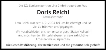 Traueranzeige von Doris Reichl von OÖNachrichten