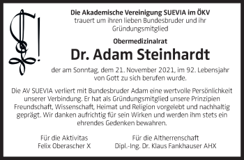 Traueranzeige von Adam Steinhardt von OÖNachrichten