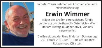 Traueranzeige von Erwin Wimmer von OÖNachrichten