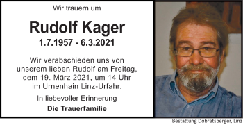 Traueranzeige von Rudolf Kager von OÖNachrichten