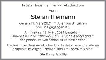 Traueranzeige von Stefan Illemann von OÖNachrichten