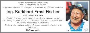 Traueranzeige von Burkhard Ernst Fischer von OÖNachrichten