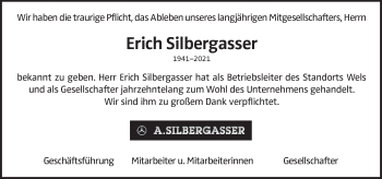 Traueranzeige von Erich Silbergasser von OÖNachrichten
