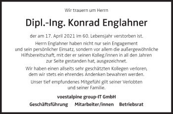 Traueranzeige von Konrad Englahner von OÖNachrichten