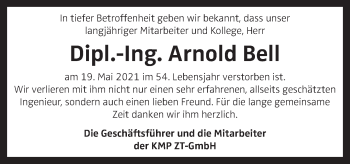 Traueranzeige von Arnold Bell von OÖNachrichten