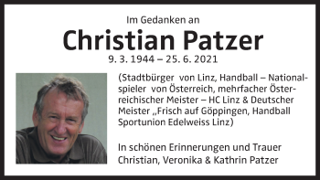 Traueranzeige von Christian Patzer von OÖNachrichten