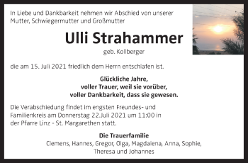 Traueranzeige von Ulli Strahammer von OÖNachrichten