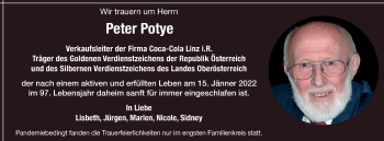 Traueranzeige von Peter Potye von OÖNachrichten