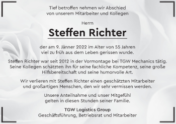 Traueranzeige von Steffen Richter von OÖNachrichten