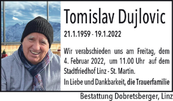 Traueranzeige von Tomislav Dujlovic von OÖNachrichten