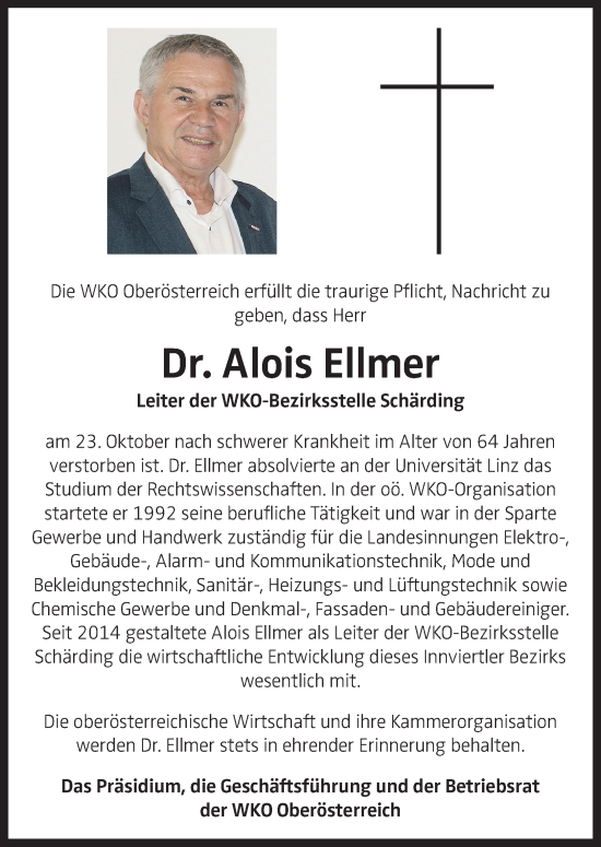 Traueranzeige von Alois Ellmer von OÖNachrichten