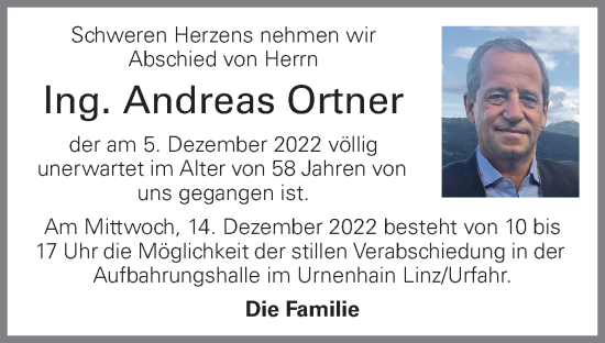 Traueranzeige von Andreas Ortner von OÖNachrichten