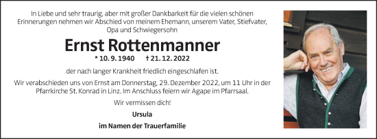 Traueranzeige von Ernst Rottenmanner von OÖNachrichten