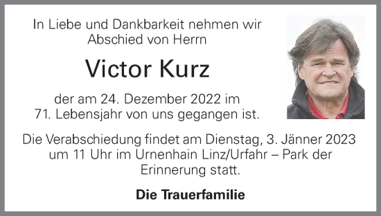 Traueranzeige von Victor Kurz von OÖNachrichten