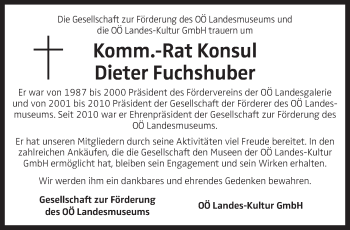 Traueranzeige von Dieter Fuchshuber von OÖNachrichten