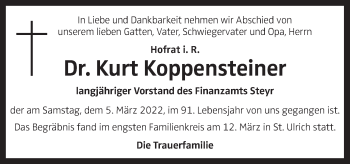 Traueranzeige von Kurt Koppensteiner von OÖNachrichten