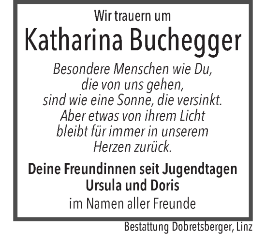 Traueranzeige von Katharina Buchegger von OÖNachrichten