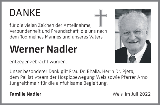 Traueranzeige von Werner Nadler von OÖNachrichten