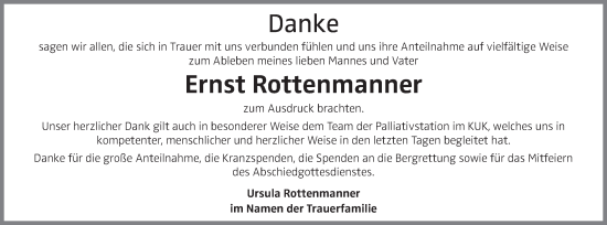 Traueranzeige von Ernst Rottenmanner von OÖNachrichten