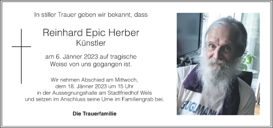 Traueranzeige von Reinhard Epic Herber von OÖNachrichten