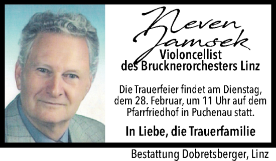 Traueranzeige von Neven Jamsek von OÖNachrichten