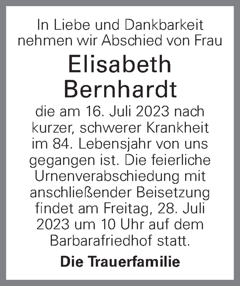  Traueranzeige für nehmen wir Abschied von Frau vom 26.07.2023 aus OÖNachrichten