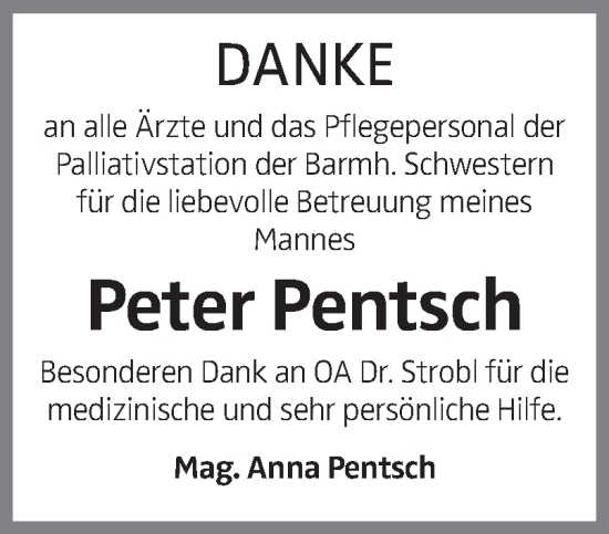 Traueranzeige von Peter Pentsch von OÖNachrichten