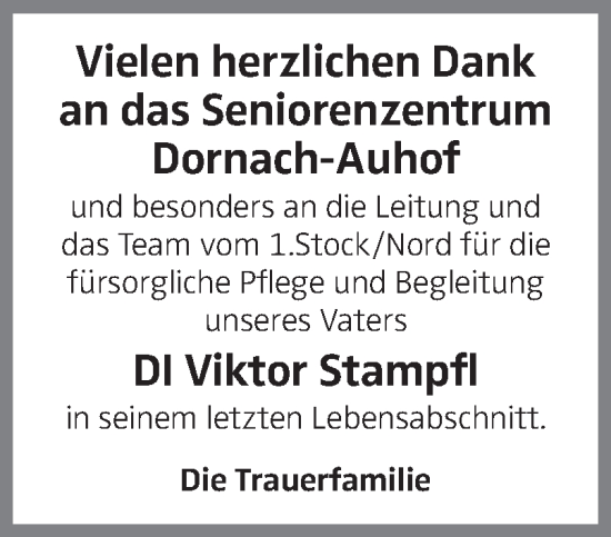 Traueranzeige von Viktor Stampfl von OÖNachrichten