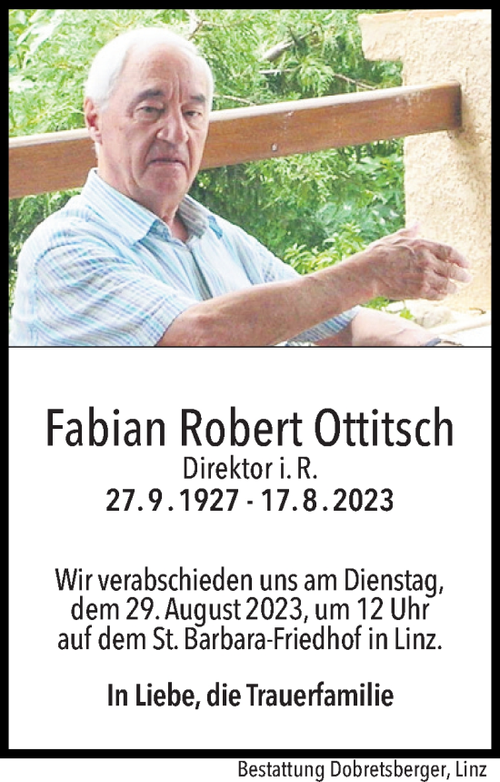 Traueranzeige von Fabian Robert Ottitsch von OÖNachrichten