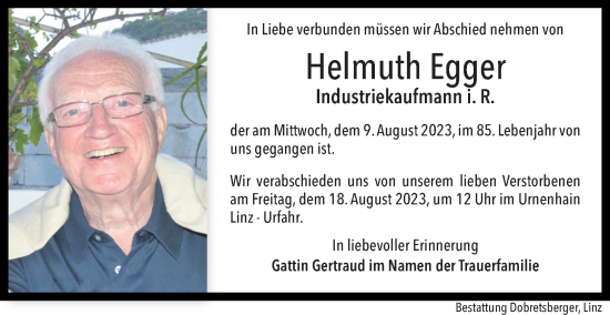 Traueranzeige von Helmut Egger von OÖNachrichten