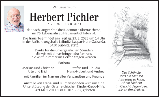 Traueranzeige von Herbert Pichler von OÖNachrichten