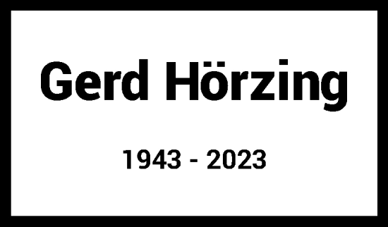 Traueranzeige von Gerd Hörzing Hörzing von OÖNachrichten