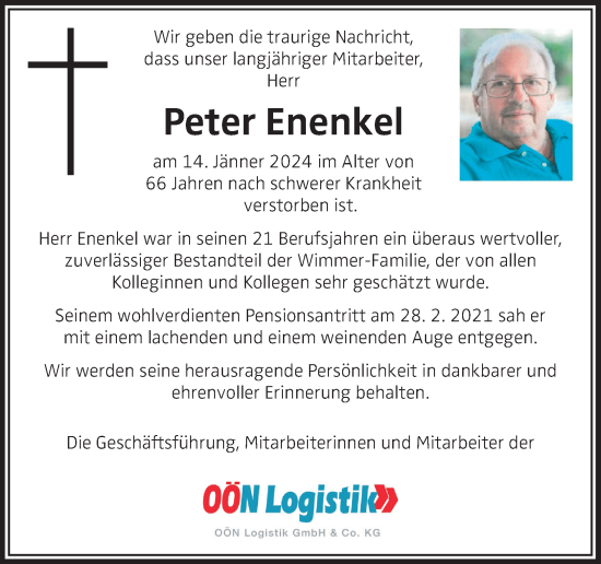 Traueranzeige von Peter Enenkel von OÖNachrichten