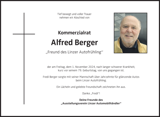 Traueranzeige von Alfred Berger von OÖNachrichten