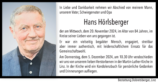 Traueranzeige von Hans Hörlsberger von OÖNachrichten