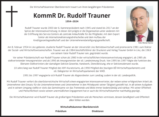 Traueranzeige von Rudolf Trauner von OÖNachrichten