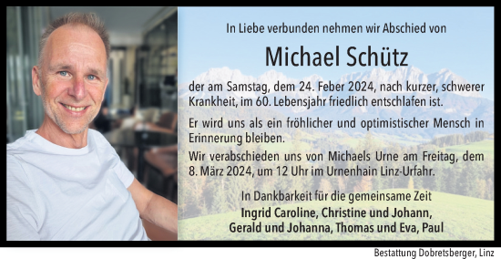 Traueranzeige von Michael Schütz von OÖNachrichten