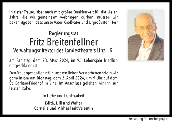 Traueranzeige von Fritz Breitenfellner von OÖNachrichten