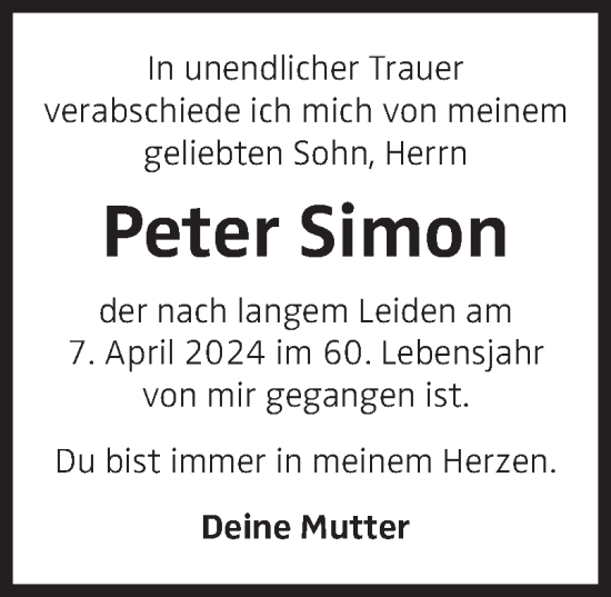 Traueranzeige von Peter Simon von OÖNachrichten