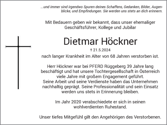 Traueranzeige von Dietmar Höckner von OÖNachrichten