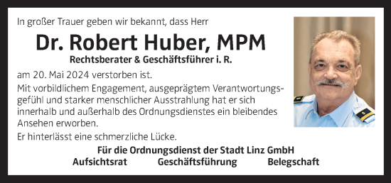 Traueranzeige von Robert Huber von OÖNachrichten