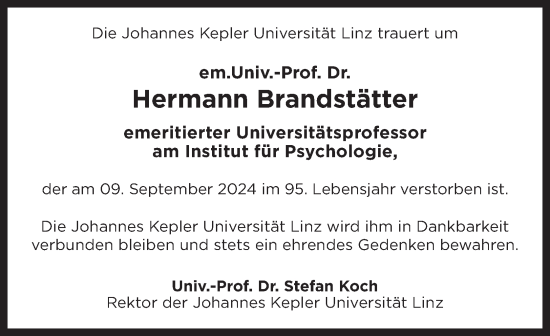 Traueranzeige von Hermann Brandstätter von OÖNachrichten