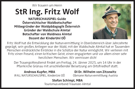 Traueranzeige von Fritz Wolf von OÖNachrichten