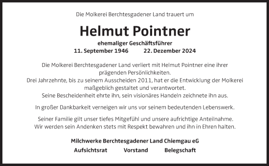 Traueranzeige von Helmut Pointner von OÖNachrichten