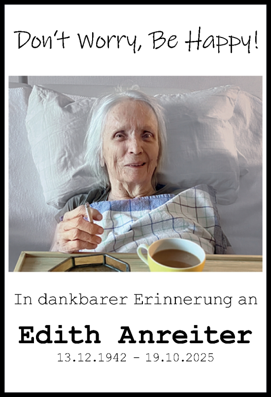 Traueranzeige von Edith Anreiter von OÖNachrichten