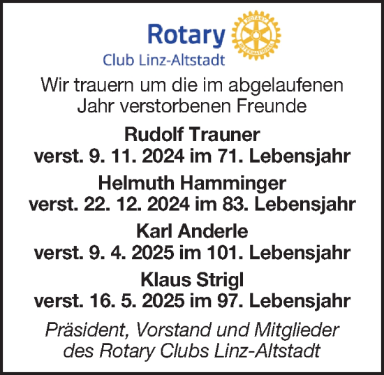 Traueranzeige von Totentafel vom 31.10.2025 von OÖNachrichten