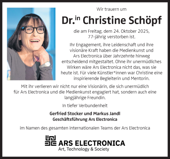 Traueranzeige von Christine Schöpf von OÖNachrichten