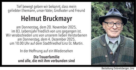 Traueranzeige von Helmut Bruckmayr von OÖNachrichten