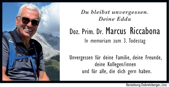 Traueranzeige von Marcus Riccabona von OÖNachrichten