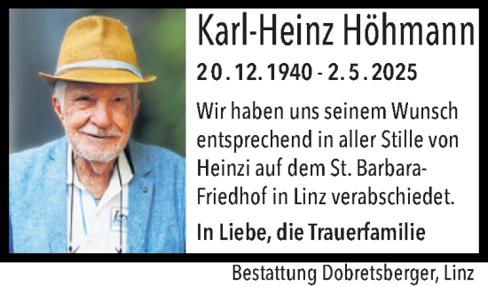 Traueranzeige von Karl-Heinz Höhmann von OÖNachrichten